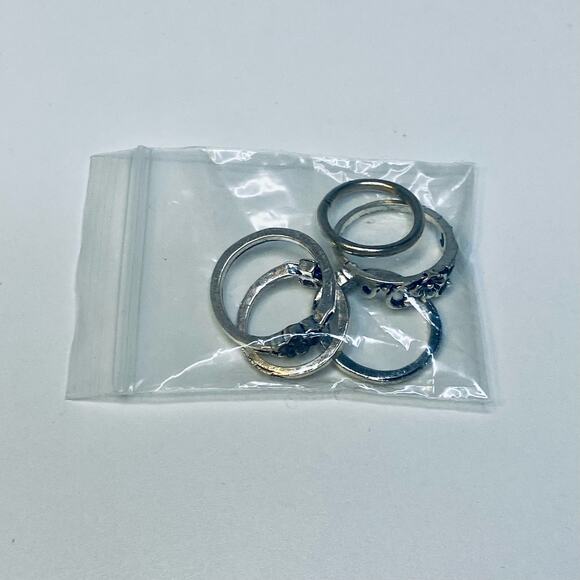 5 Piece Women's Fashion Jewelry Silver Color Stack Accent Rings Set Boho - Picture 2 of 6